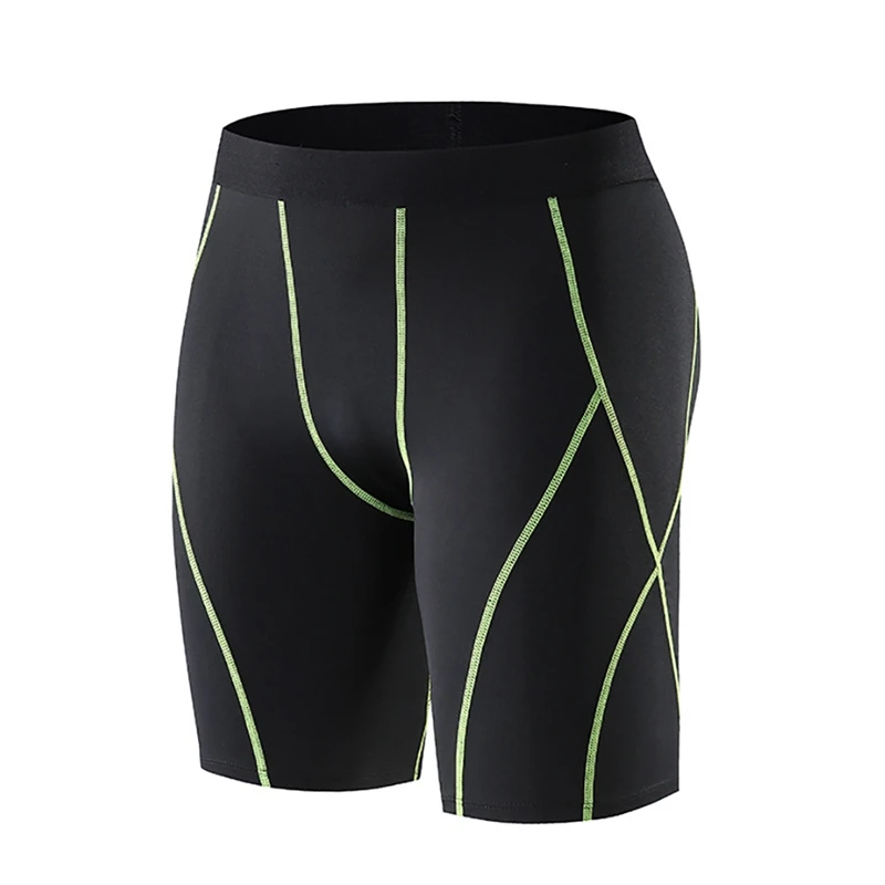 Новые мужские спортивные эластичные шорты из микрофибры для фитнеса, дышащие быстросохнущие Короткие штаны для тренировок в тренажерном зале, колготки для бега - Цвет: Green