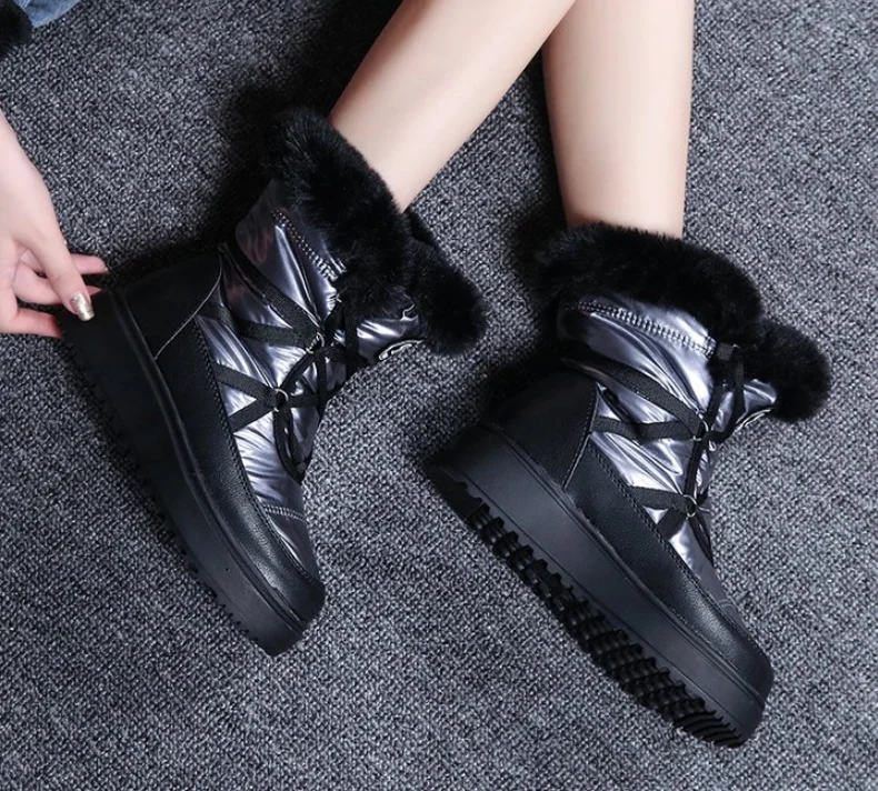 Теплые зимние женские ботинки на меху высокого качества водонепроницаемые зимние ботинки с плюшевой стелькой модная женская обувь