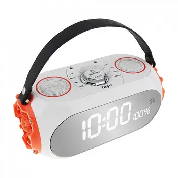 

Three Horns Double Wireless Bluetooth Speaker with Mega Bass and Mirror Alarm Clock for Home Theater Friends Gathering