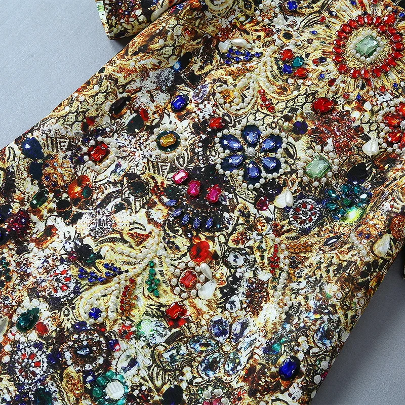 Роскошное платье с бриллиантами, осень, высокое качество, стразы, бисер, платье, шикарное женское осеннее платье A578
