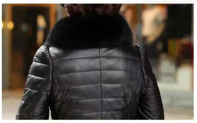 Зима плюс размер 4XL женский тонкий натуральный Лисий меховой воротник из натуральной кожи пуховик женский короткий натуральный овчина пальто R242