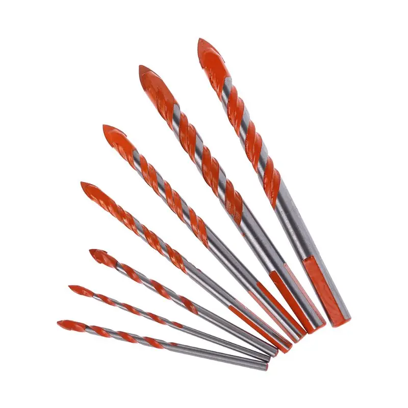 5Pcs/7Pcs Triangle Handle Alloy Multifunctional Drill Bits 3-12mm Blade Diameter for Electric Drill Accessories