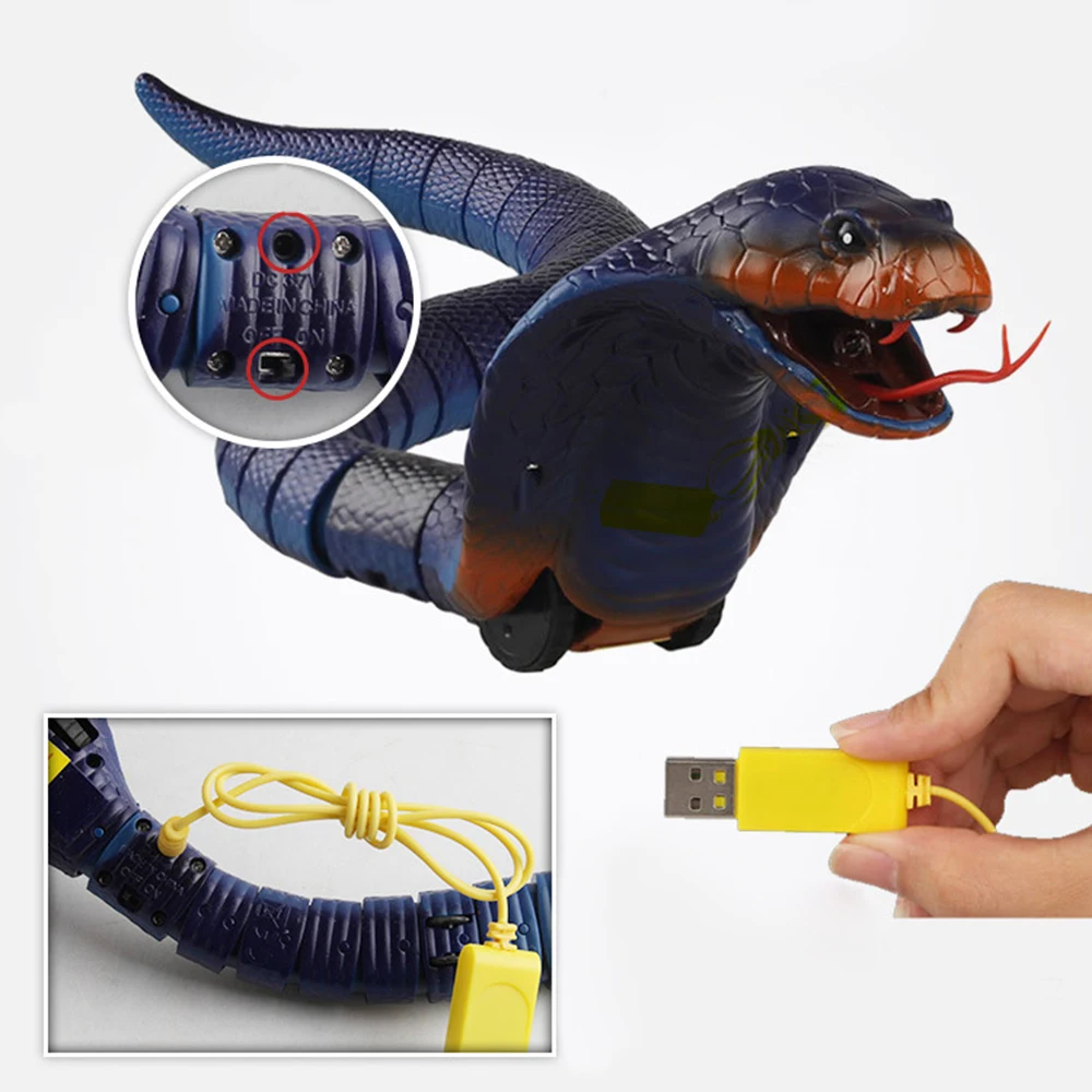 Simulation Remote Control Snake Rattlesnake Animal Trick Terrifying Mischief Toy Rechargeable Funny Joke Gift for Halloween