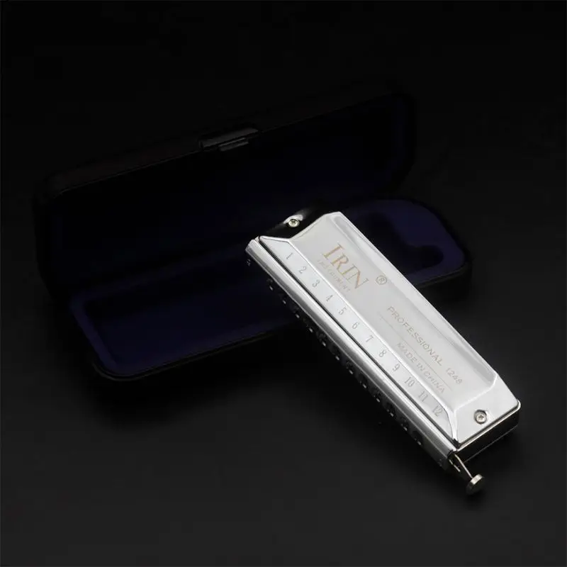 

12 Holes 48 Tone Harmonica Chromatic Harp Metal Board Resin Copper Plating