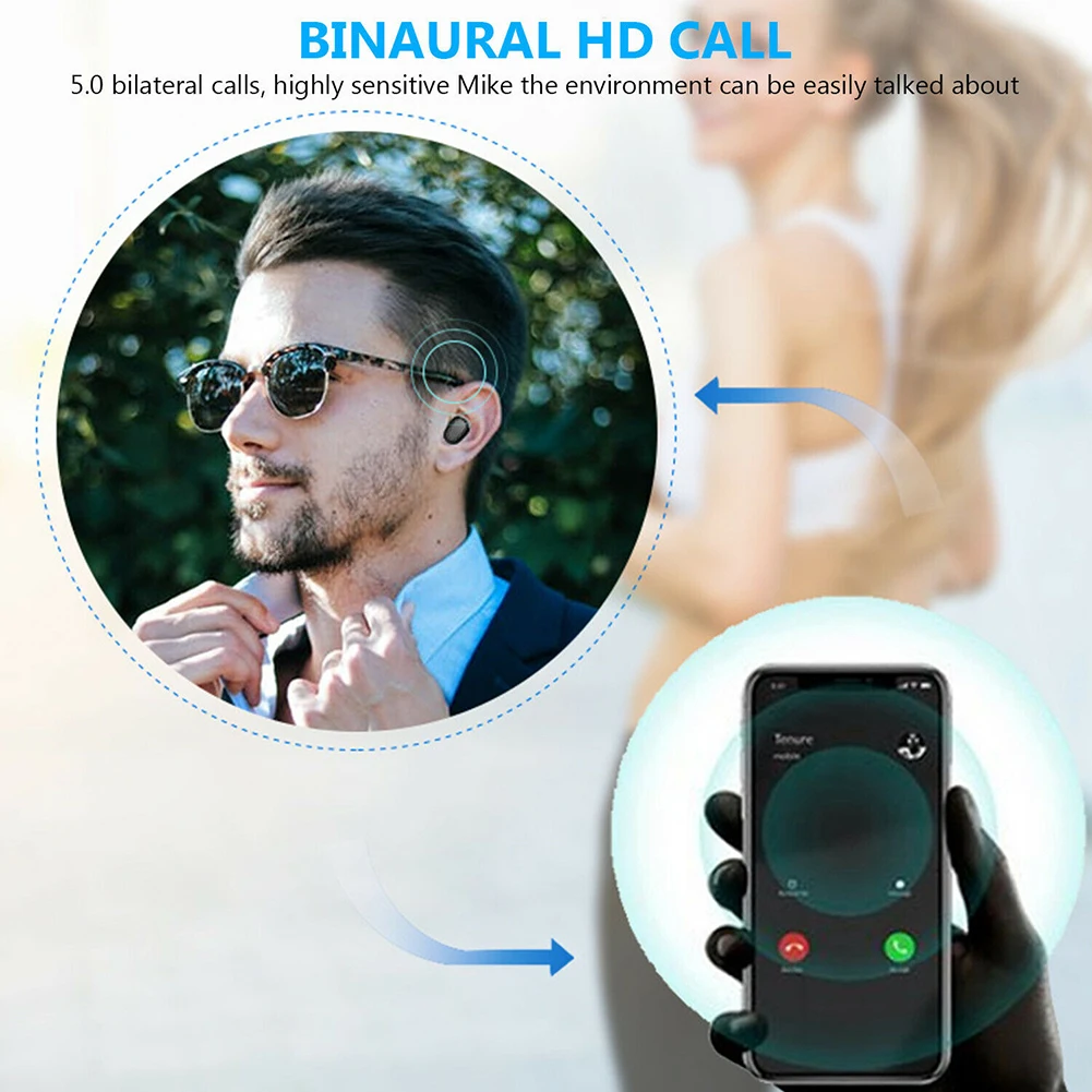 Led Digital Display Tws Wireless Earphone Bluetooth 5 0 Headset In Ear Mini Headphones Earbuds High Fidelity Sound High Quality