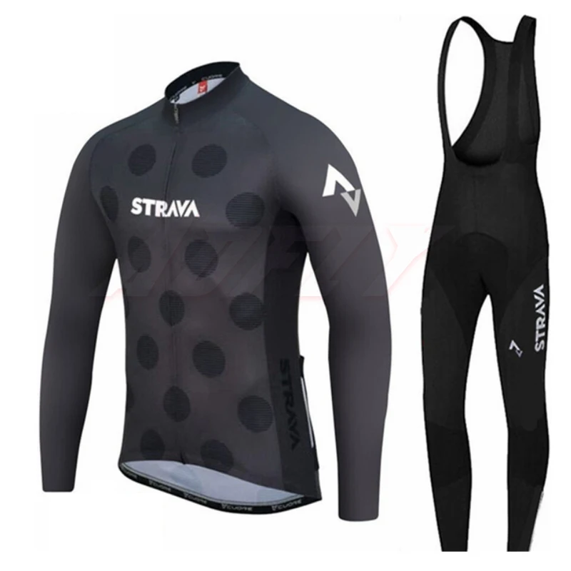 STRAVA/Зимний Трикотажный костюм с длинными рукавами; комбинезон; ropa ciclismo; одежда для горного велосипеда; униформа