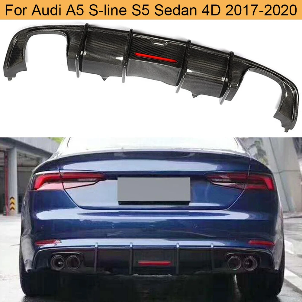 Карбоновый Автомобильный задний бампер диффузор спойлер для Audi A5 S line S5 Седан 4