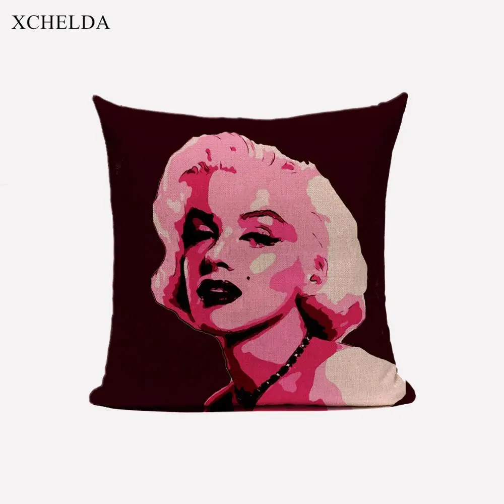 Cushion Cover Marilyn Monroes Print Linen Decorative PillowCases for Sofa Car Seat Home Decoration Pillow Case 45*45 funda cojin