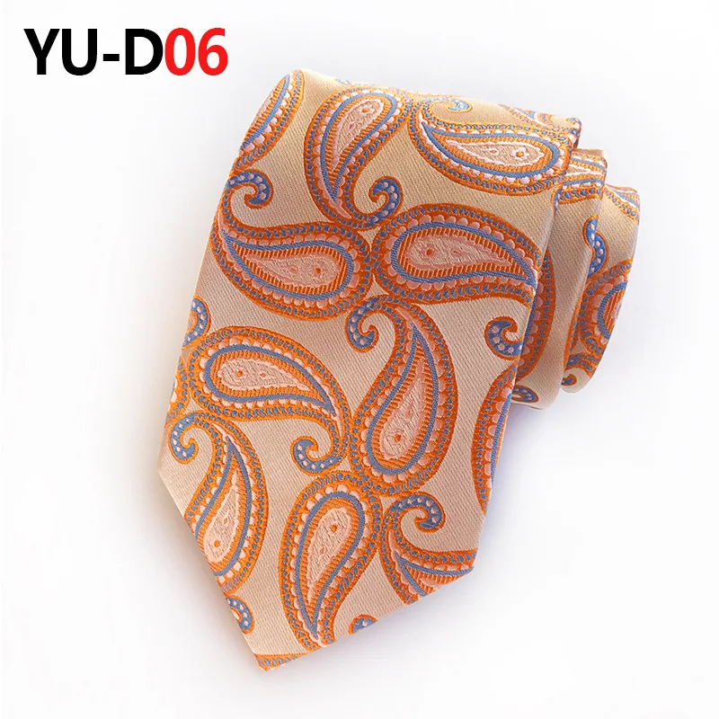 YU-D006 Классические мужские галстуки с узором пейсли, шелк, галстуки для мужчин, 8 см., галстук для формального платья, мужские галстуки с рисунком «гусиная лапка», подарки для мужчин, аксессуары - Цвет: YU-D006