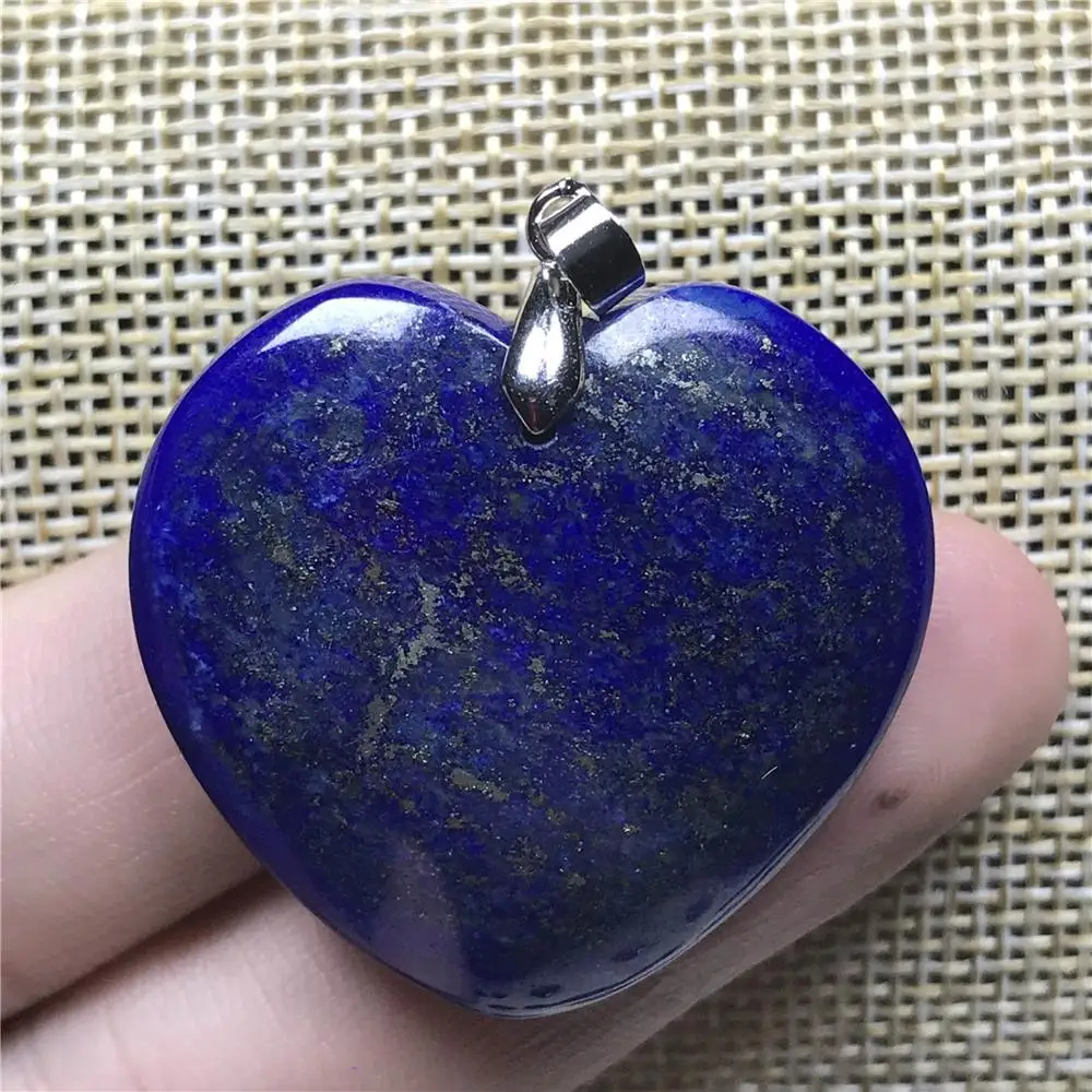 Топ натуральный Королевский синий Lapis сердце кулон для женщин и мужчин кристалл 32x9 мм драгоценный камень серебро Исцеление молитва модные ювелирные изделия AAAAA