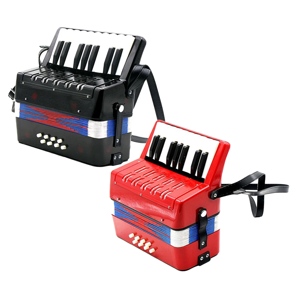 Kids Accordion 17 Keys 8 Bass Musical Educational Instrument Toy Gift