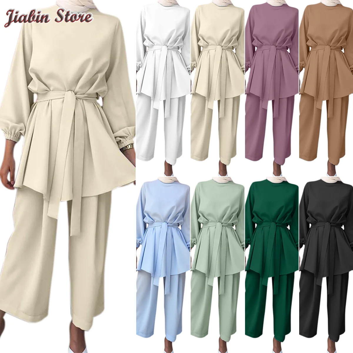 

Eid Mubarek Abaya Turkey Hijab Two piece Muslim Sets Caftan Kaftans Islam Clothign 2Pcs Set Women Musulman Ensembles