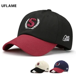 Men's Cap Baseball Cap with S Letter Embroidery Cotton Summer Visor Hats Adjustable Unisex Hip Hop Hat Snapback Gorras Bone Hat