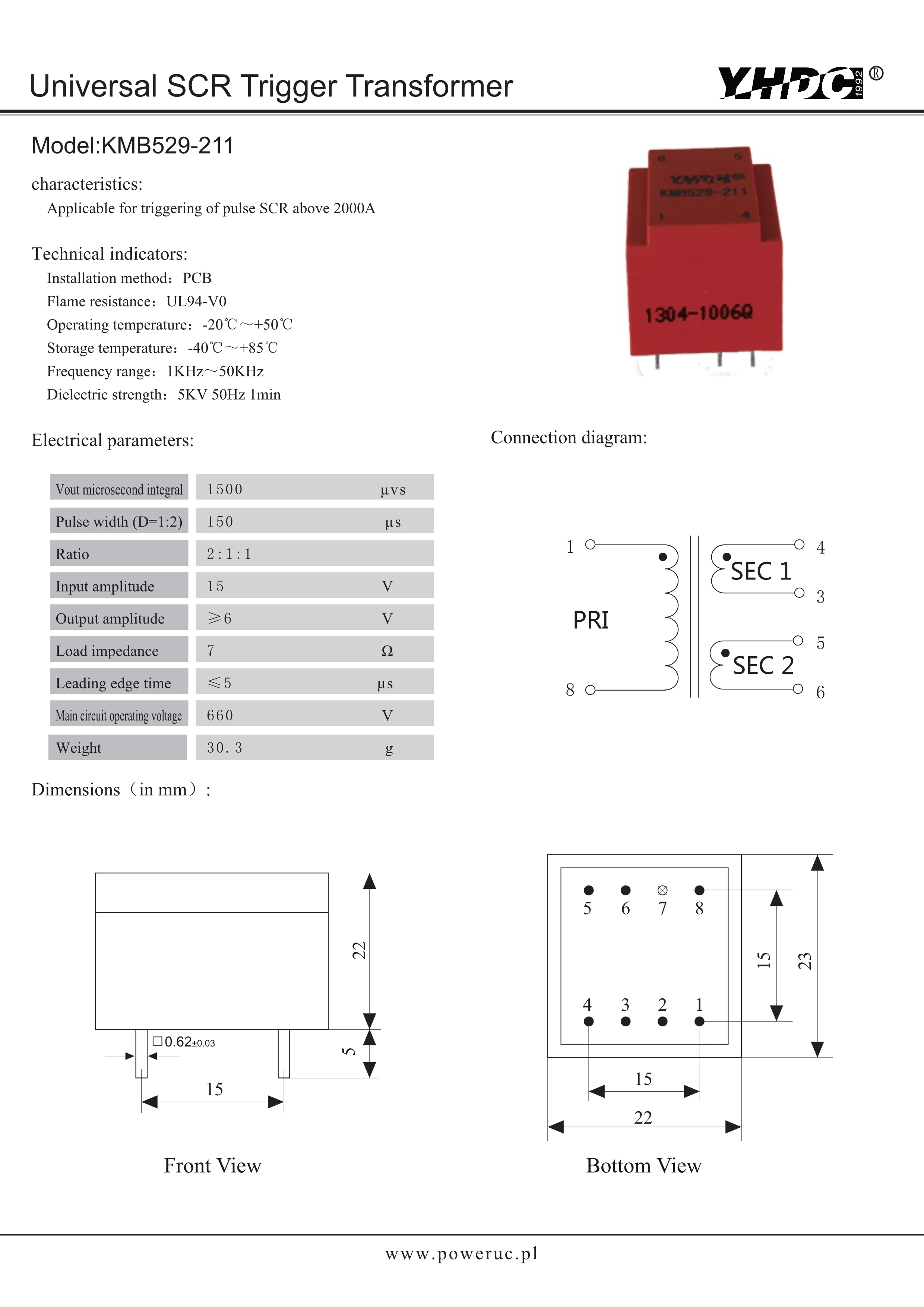 Монтаж печатной платы KMB529 ниже 2000A 1 кГц 50 кГц|trigger transformer|transformer transformertransformer mounting |