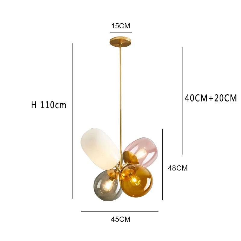 Скандинавские стеклянные шаровые подвесные светильники освещение для ресторана E27 гальванические медные светильники стеклянный абажур подвесные лампы