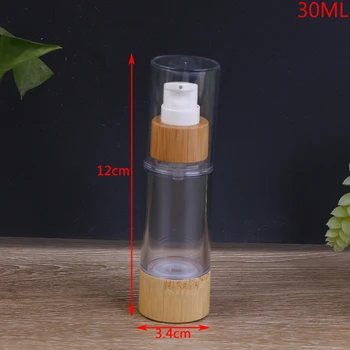 

20ml 30ml 50ml 80ml 100ml 120ml Empty Airless Vacuum Pump Bottles Eco-friendly Bamboo For Makeup Cream Serum Lotion Skin Care
