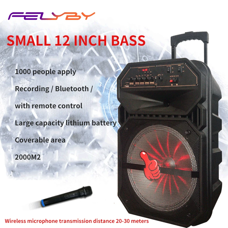 FELYBY беспроводной Bluetooth высокой мощности объемный динамик 12 "Открытый Портативный Тележка акустическая система с микрофоном|Всепогодные АС| | АлиЭкспресс