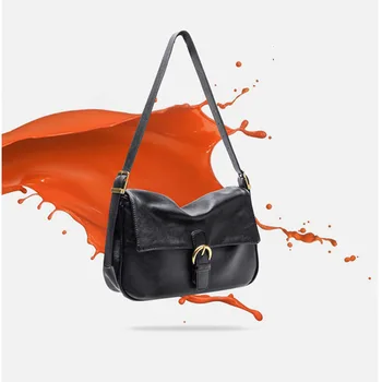

Solid Color New Large Capacity Student Bag Soft Armpit Baguette Tote Bag 2020 European Style Simple Women Pocket A706
