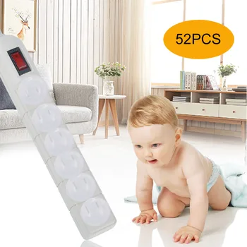 

52pcs Protection Caps Safety Outlet Plug Protector Covers Child Baby Proof Electric Shock Guard Prevents insertion of finger