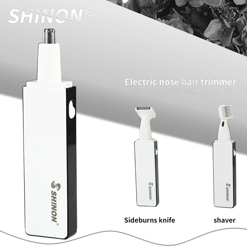 Shinon машинка для стрижки волос в носу из нержавеющей стали триммер для волос в носу 3 в 1 Usb Электрический Машинка для стрижки волос для ушей для лица Eu Plug