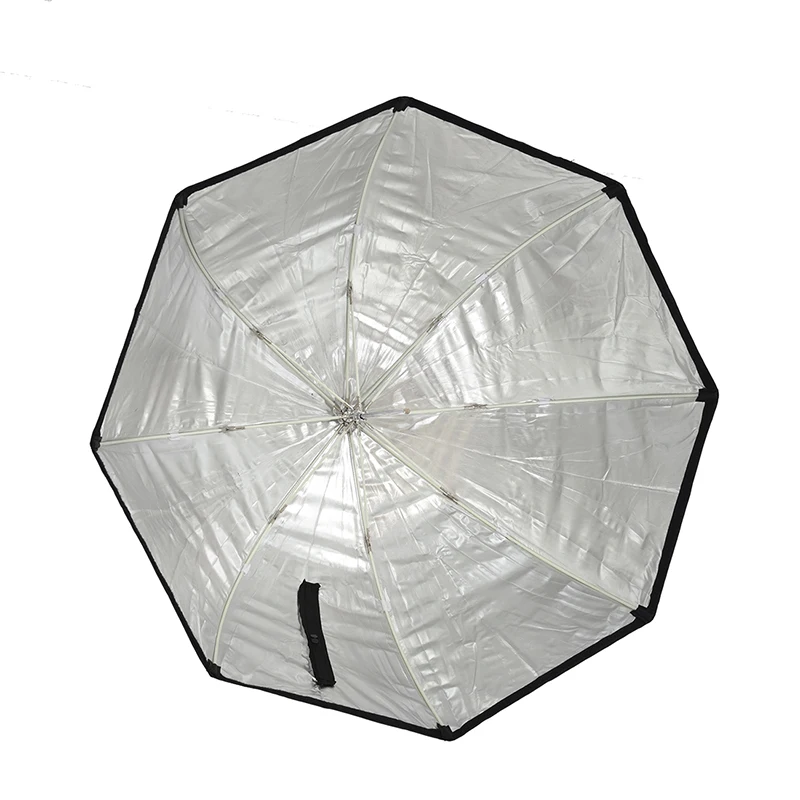 FFYY-80cm/31,5 дюйма Octagon Umbrella софтбокс Отражатель Диффузор с углеродным волоконный кронштейн для Speedlite Flash светильник серебристый черный