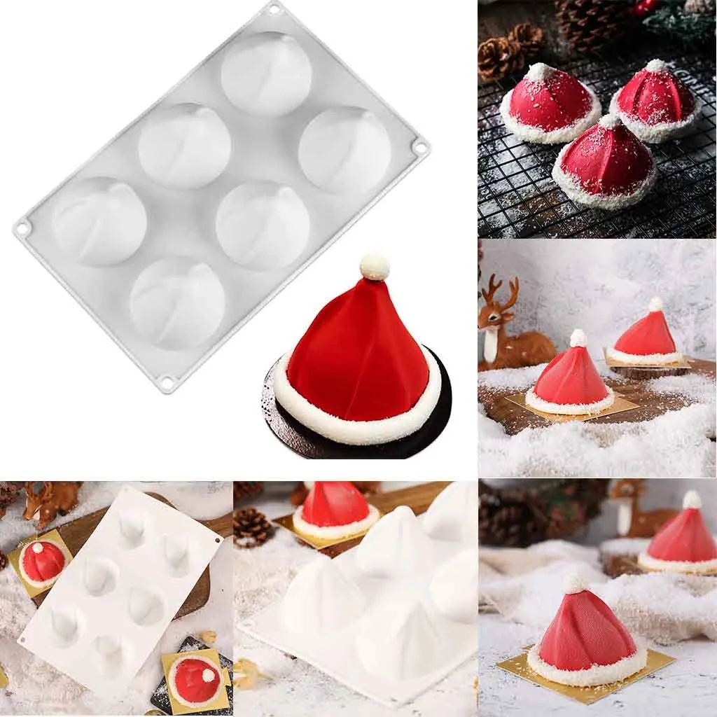 3D Silicone Cake Mold Baking Mold Cake Mold Christmas Hat DIY Bakeware Fondant Cake Decorating Tools Craft Chocolate Mold