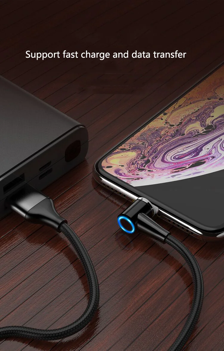 Магнитный кабель Micro USB кабель 90 DegreeType C Быстрая зарядка Кабо Для samsung S9 S10 huawei P30 P20 USB C Microusb кабель передачи данных C