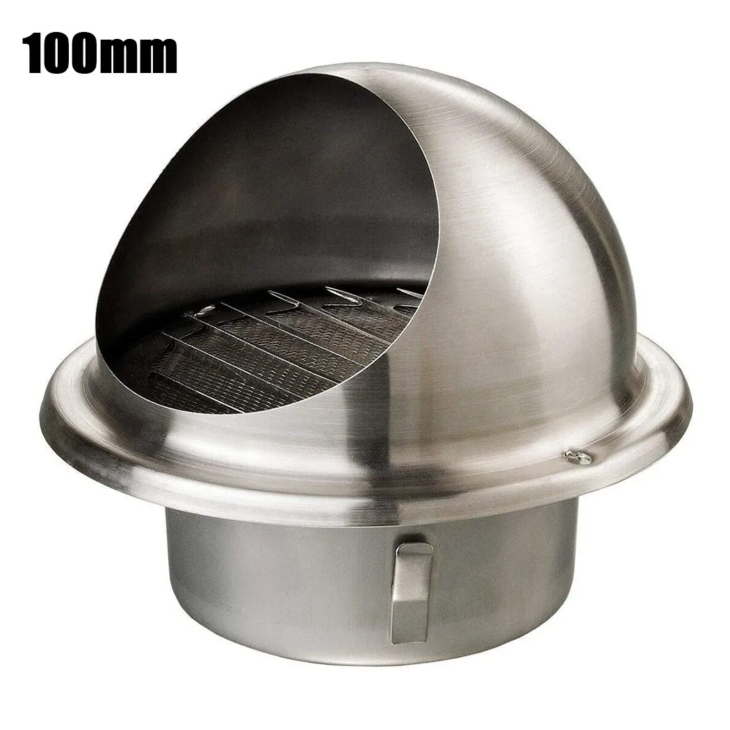 Air vent grille ventilation grille 1pc stainless steel louvred 70/80/100/150mm brushed external extractor wall vent outlet