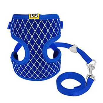 

Adjustable Comfort Dog Collar With Running Traction Rope Dog Harness Vest Breathable Pet Vest Durabe Azure S