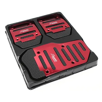 

Universal Aluminum Manual Transmission 3 pcs Non-Slip Car Pedal Cover Set Kit Pedali Red Foot Treadle Cover Car Styling