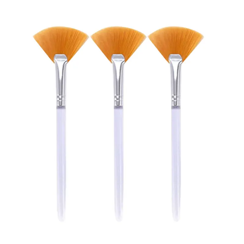 

3pcs Practical Facial Brushes Fan Makeup Brushes Soft Portable Mask Brushes Cosmetic Tools for Women Ladies Girls