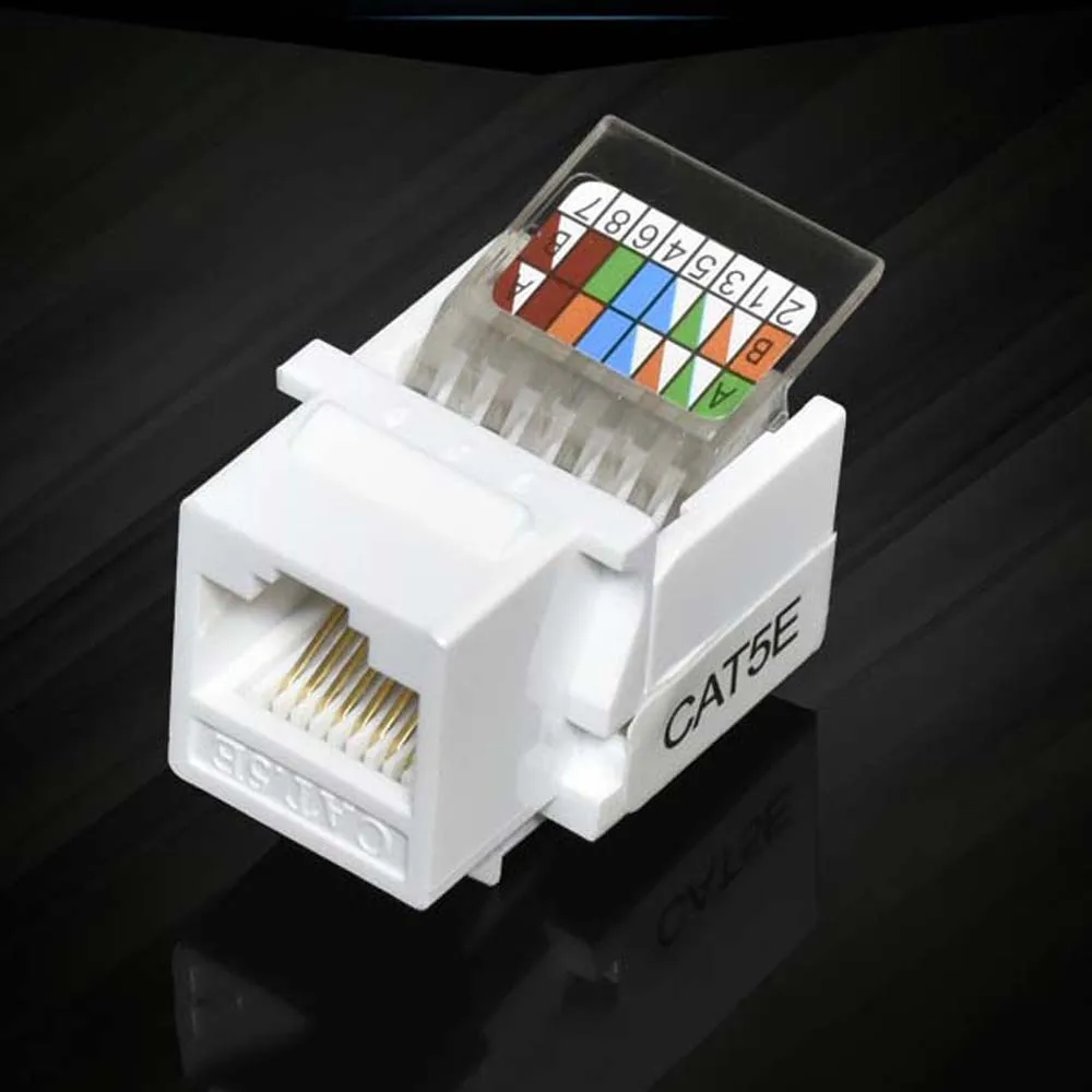 5pcs Tool-free CAT5E UTP network module RJ45 connector Information socket Computer Outlet cable adapter Jack