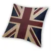 Union Jack Square Pillowcase Polyester Linen Velvet Pattern Zip Decor Pillow Case Room Cushion Cover 45x45 4