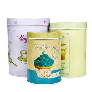 

3PCS/Set Storage Box Coffee Tea Caddy Storage Jar Organizer Round Sealed Tea Leaves Iron Box Cans Kitchen Storage Container
