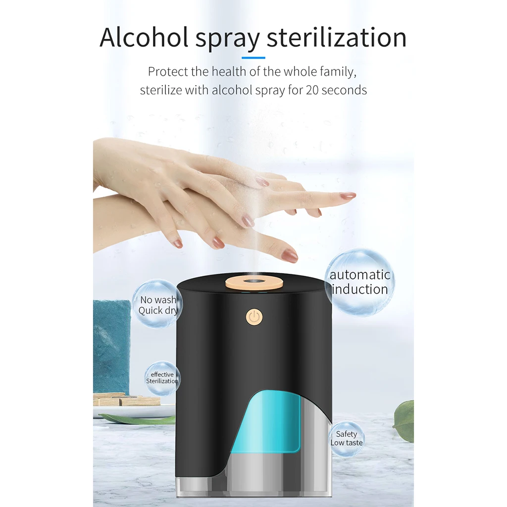 100ML Automatic Alcohol Dispenser USB Charging Induction Alcohol Spray Sanitizer Disinfection Sprayer Touchless Dispenser  