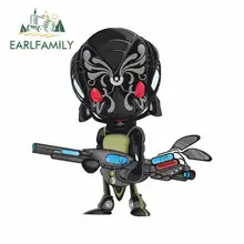 EARLFAMILY 13cm x 9.7cm Cartoon Alien Soldier Anime Funny Car Stickers Windshield Bumper Windows Accessories 3D DIY Fine Decal
