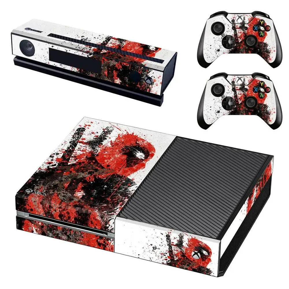 Наклейка для xbox one s Deadpool Vinly, наклейки для кожи, наклейки Pegatinas Adesivos для xbox one, консоль Kinect, два контроллера