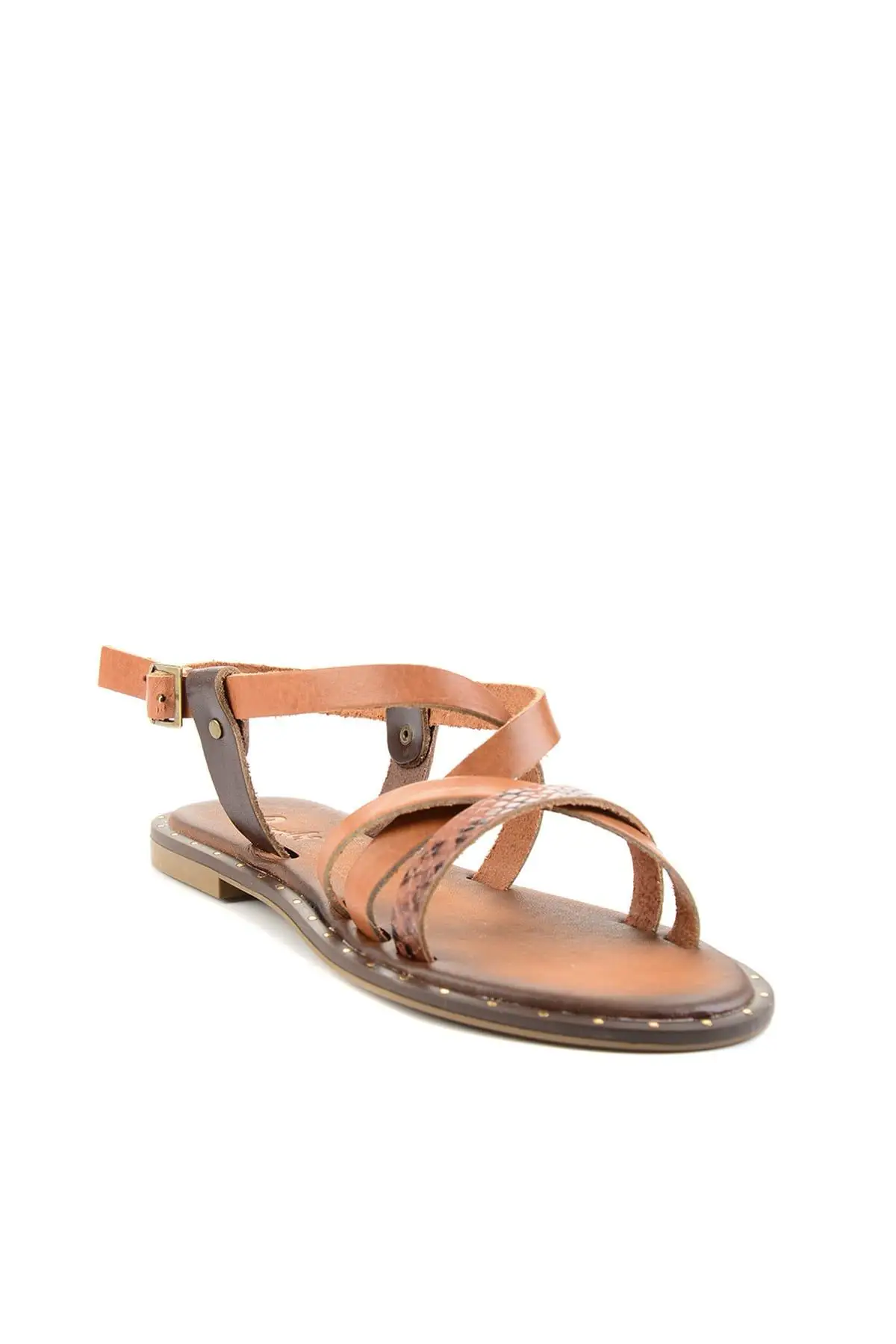 Bambi Genuine Leather Tan Women 'S Sandals H06851617