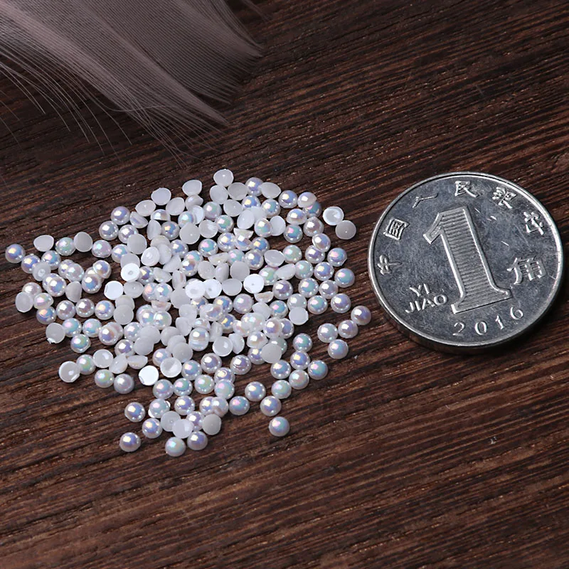 9000 Pcs Gradient Half Pearls and Diamonds, 3mm-10mm Half Round Flatback  Pearl Beads Resin Imitation Pearls Crafts Jewelry Decorations Supplies for