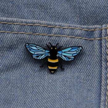 

20pcs/lot Happy Bee Custom Enamel Pins Brooches Lapel / Hat Badge Denim Jacket Oil Drop Collar Corsage Scarf Buckle S162