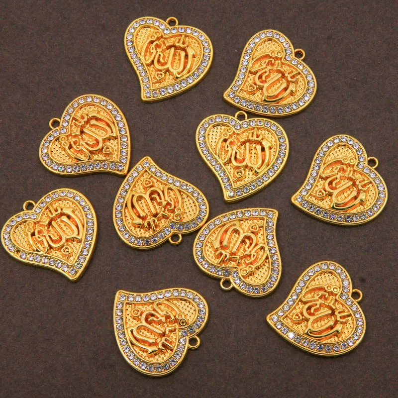Оптовая продажа 6 шт. в форме сердца для арабских женщин золотой цвет