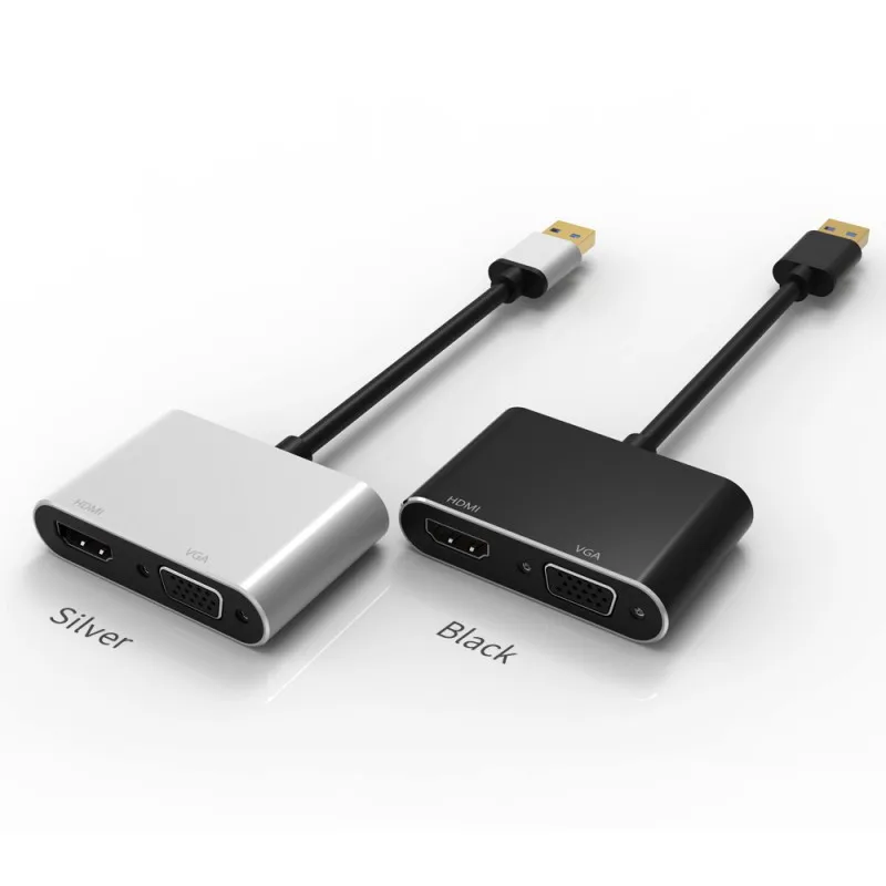  2 In 1 USB 3.0 USB a Adattatore HDMI 4K HD 1080P USB 3.0 a HDMI/VGA audio Video Cavo del Convertito