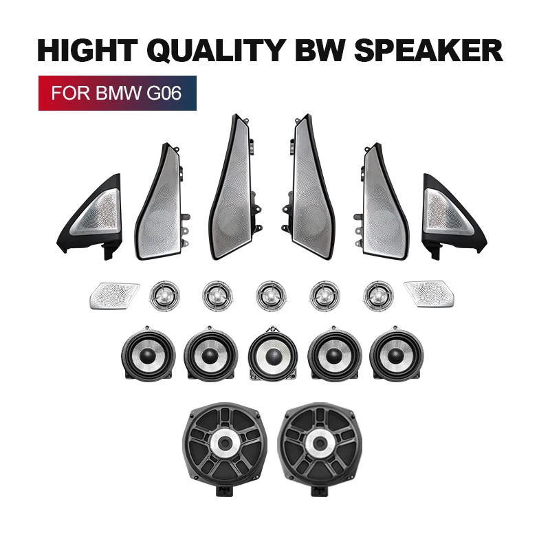 차량용 LED 스피커 전면 후면 문짝 글로우 트위터, 야광 조명 트림, 서브우퍼 오디오 스피커 경적 커버, BMW X6 G06