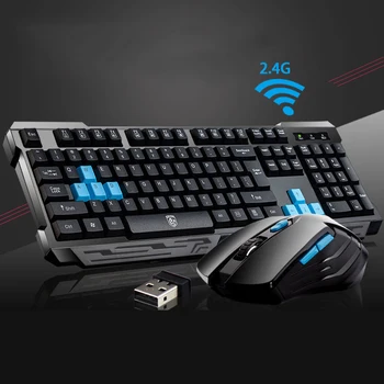 무선 게이밍 키보드 및 마우스 키트, 게이머 키캡 키보드, USB, 아이패드 컴퓨터 PC 노트북 키보드 마우스 세트, 게이머 키트