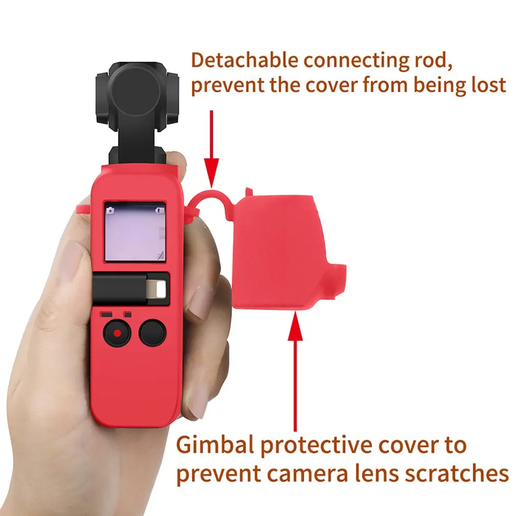 Silicone Camera Cover Case with Lens Cap For OSMO Pocket Camera Lanyard Band