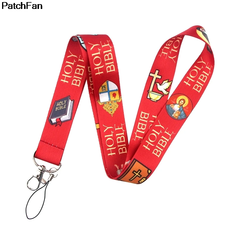 20 шт./лот A2430 Patchfan Библейский узор ремешок для ключей телефоны USB флэш-накопители ключи брелки ID Имя тег держатель Бейджа тесьма