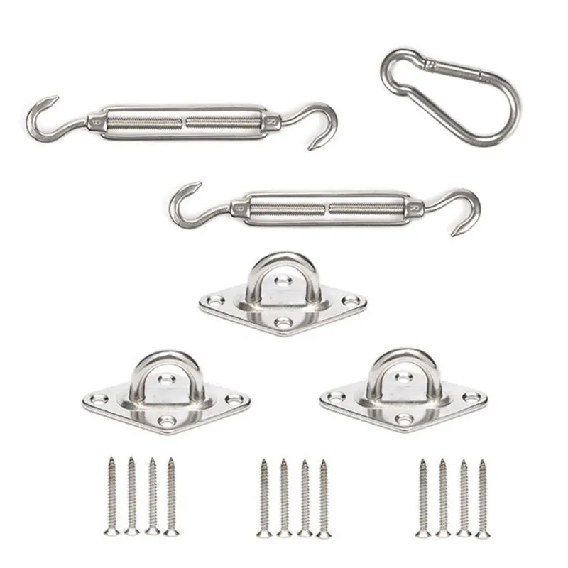 

Stainless Steel Door Buckle Screw Spring Hook Fixed Awning Shade Sail Accessories