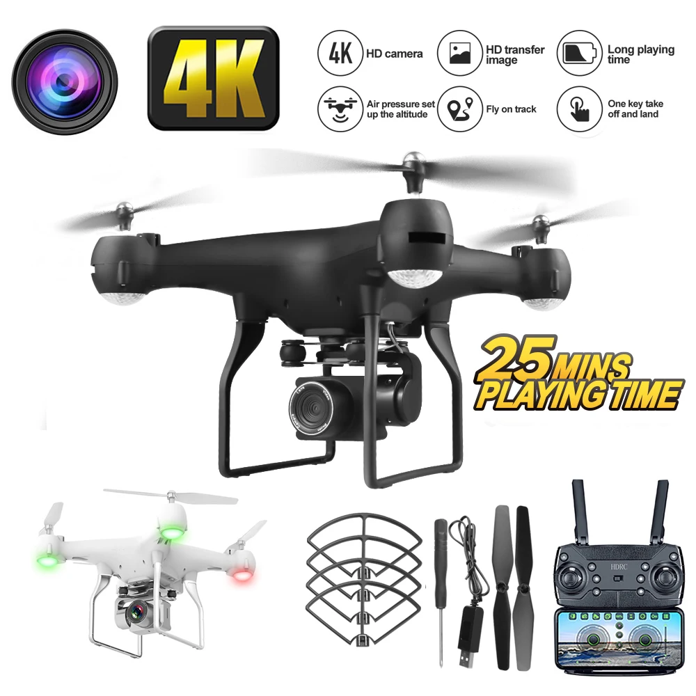 RC Drone Quadrocopter UAV with Camera 4K Profesional WIFI Wide-Angle Aerial Photography Ultra-Long Life Remote Control Toy