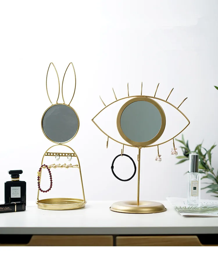1PC Nordic Makeup Vanity Mirror Hook Desk Women Beauty Mirrors Bedroom Decors Jewelry Storage Rack Shelf JL 298 | Дом и сад