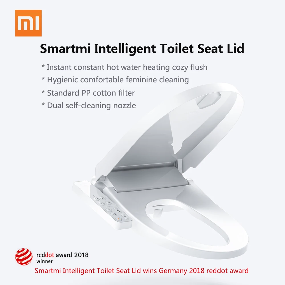 Xiaomi Smartmi Смарт сиденье для туалета крышка фильтра с подогревом воды Электронный Подогрев Биде Спрей Closestool со светодиодным ночным светом